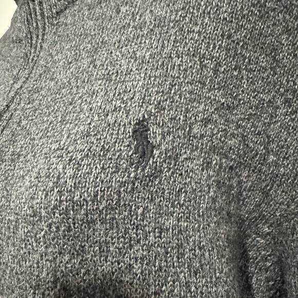 Polo Ralph Lauren Long Sleeve 1/4 Zip Sweater Pullover 100% Cotton Size XL Gray - Picture 3 of 9